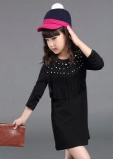 Black straight dress for a girl of 11 years