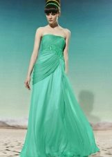 green evening organza dress