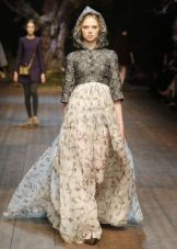 dress with brocade hood