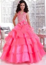 Pink fluffy dress for prom 4 class