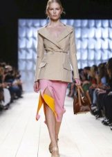 Jacket beige to midi dress