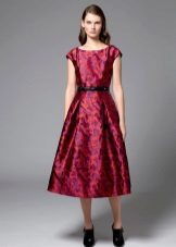 Black accessories for midi flared dress