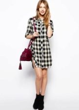 Bag for a checkered shirt dress