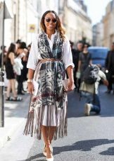 Cape to a spring shirt dress