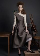 Turtleneck to gray dress