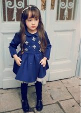 Knitted winter dress for the girl of the A-silhouette