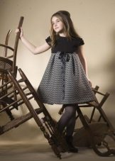 Knitted festive fluffy dress for girls