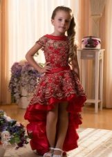 Kindergarten graduation dress red short front
