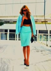 With what to wear business skirt pencil - bag, jacket and sandals