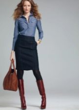 Boots under the skirt pencil