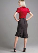 skirt with frill in the suit of a business woman
