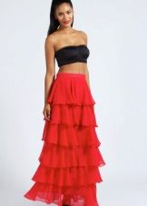 scarlet maxi skirt with frill