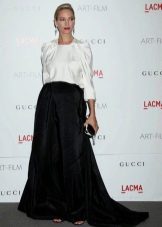 Half-full black skirt half evening sun