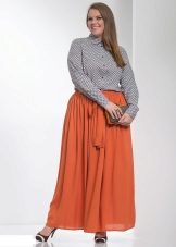orange maxi skirt for obese women