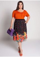bright midi skirt for obese women