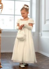 Christmas dress for a girl in the Empire style to the floor