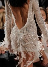 Evening dress with fringe