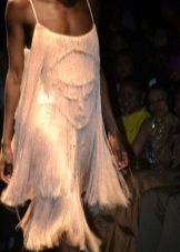 Evening dress with fringe