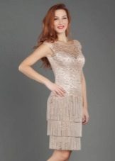 Evening dress with fringe