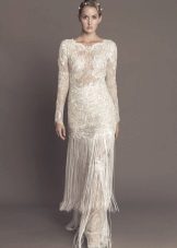 White dress with fringe