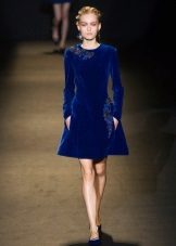 Bright blue velor dress