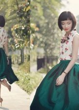 fluffy aqua-colored skirt