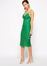 Green pencil skirt and top to match