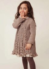 Winter knitting dress for girls