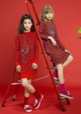 Winter dress red for girls
