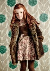 Winter dress with leopard print for girls