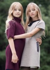 Winter knitted dresses, tunics for girls