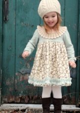 Winter blue dress for girls