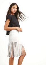 White skirt with fringe
