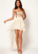 White skirt with high waist train