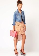 Chiffon skirt with train