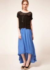 Blue skirt with train