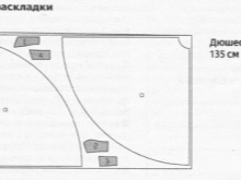 The layout of the wedding dress with drapery