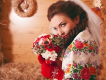 Wedding image of the bride in Russian style