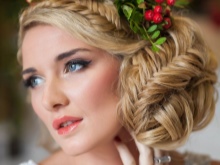 Wedding hairstyle in Russian style