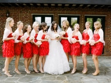 Fluffy Red Bridesmaid Dresses