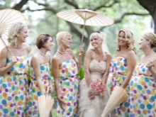 Multicolored bridesmaid dresses