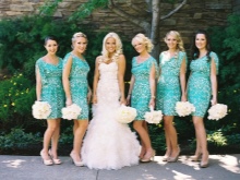 Multicolored bridesmaid dresses