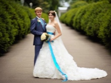 Wedding image of the newlyweds in blue