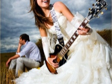 White wedding dress in the style of rock