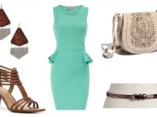 Mint-colored dress accessories