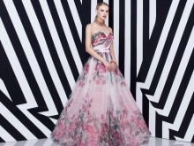 Pink dress with lilac flowers