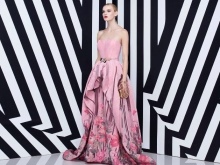 Pink dress with lilac rint