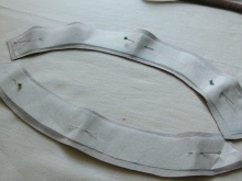 Piping for a dress with cap sleeves