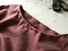 Sewing the dressing on the dress - step 4