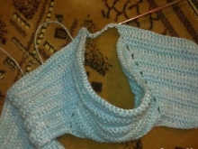 Knitting a coquette on a dress for a girl up to a year - step -5